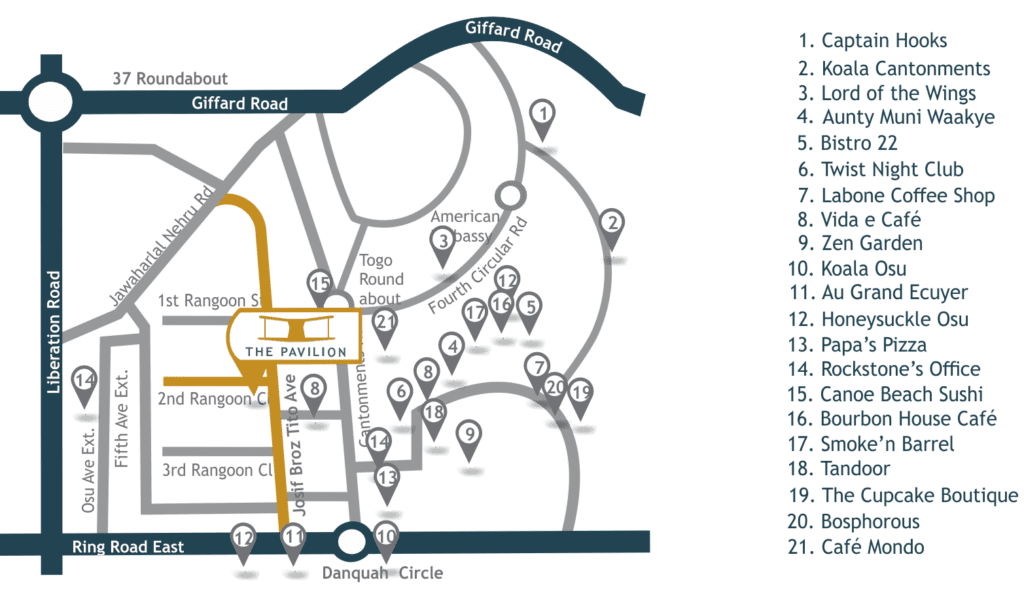 Map of Cantonments around the Pavilion