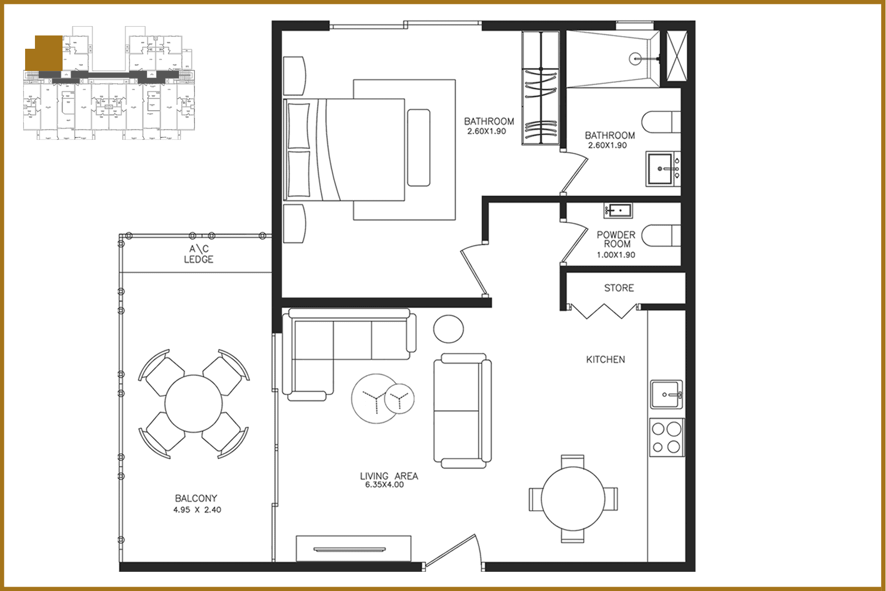 One Bedroom Executive Type A • The Pavilion